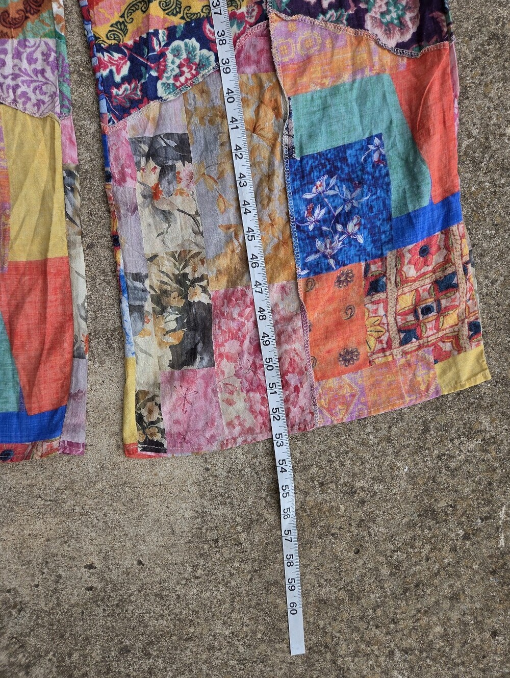 Yak & Yeti - Patchwork Multicolor Wide-Leg Jumpsuit Overalls - Size L/XL - Picture 15 of 16